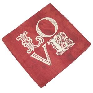 Pottery Barn Pillow Cover Sham Decorative LOVE Heart Valentine 18x18 Gift Text